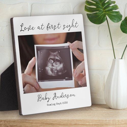 Love at First Sight Photo Pregnancy Announcement Plaque