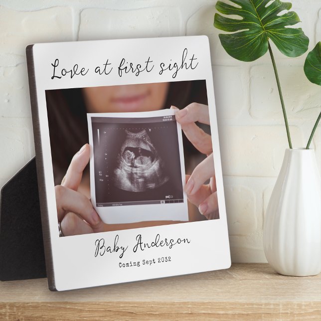 Love at First Sight Photo Pregnancy Announcement Plaque (Creator Uploaded)