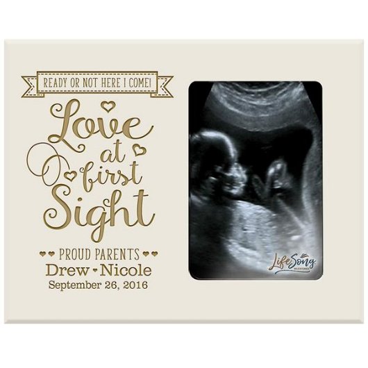 Love at First Sight White Wooden Photo Frame (Front)