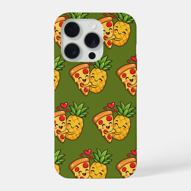 Love at First Slice - Pizza Meets Pineapple iPhone Case (Back)