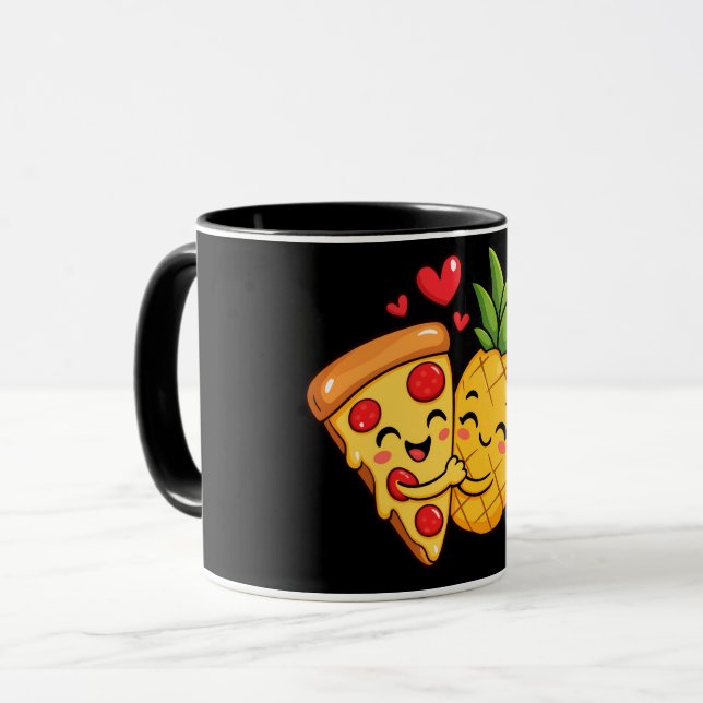 Love at First Slice - Pizza Meets Pineapple Mug (Front Left)