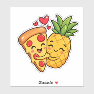 Love at First Slice - Pizza Meets Pineapple Sticker