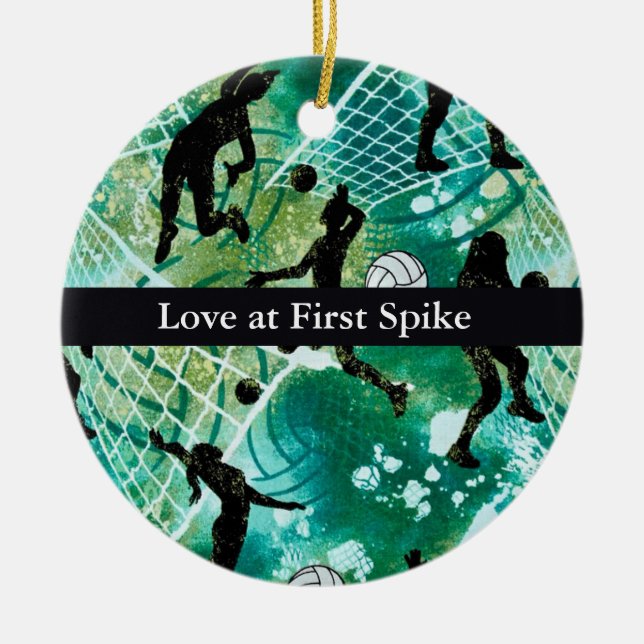 Love at First Spike Ceramic Ornament (Front)
