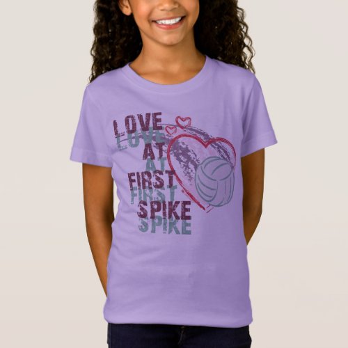 LOVE AT FIRST SPIKE VOLLEYBALL T_SHIRT