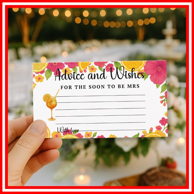 Love at First Spritz Advice Card | Bridal Shower  (Creator Uploaded)