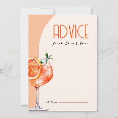Love at First Spritz Advice Card Bridal Shower