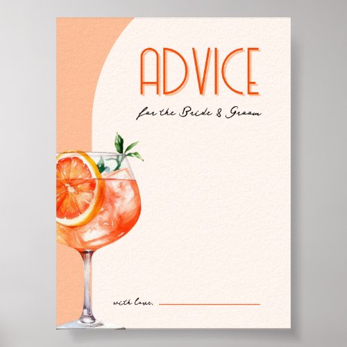 Love at First Spritz Advice for the Bride  Groom Poster