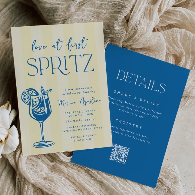 Love at First Spritz All-in-One Bridal Shower Invitation (Creator Uploaded)