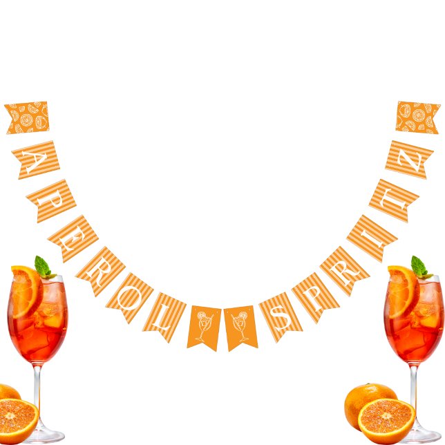 Love at First Spritz Aperol Spritz Bridal Shower Bunting Flags (Creator Uploaded)