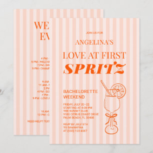Love at First Spritz Bachelorette Party Weekend Invitation