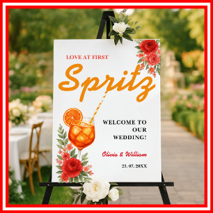 Love at First Spritz   Boho Citrus Shower Sign