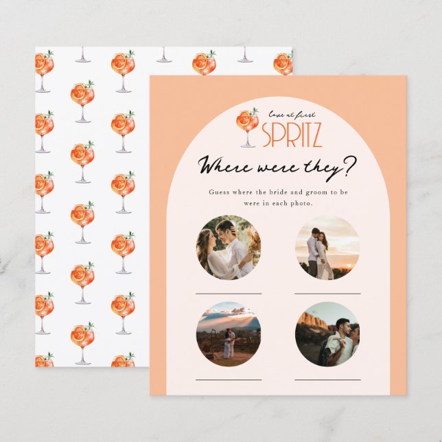 Love at First Spritz Bridal Photo Where were they (Front/Back)