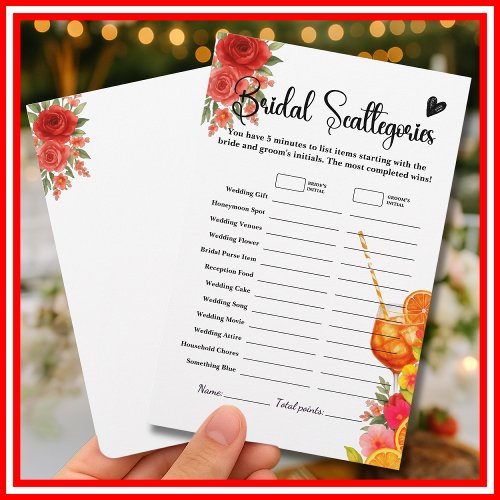 Love at First Spritz  Bridal Scattegories Game