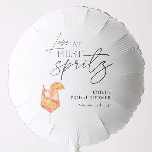 Love at First Spritz Bridal Shower Balloon