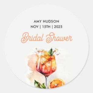 Love at First Spritz Bridal Shower Classic Round Sticker