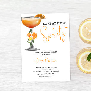 Love at First Spritz Bridal Shower Cocktail Drink Invitation