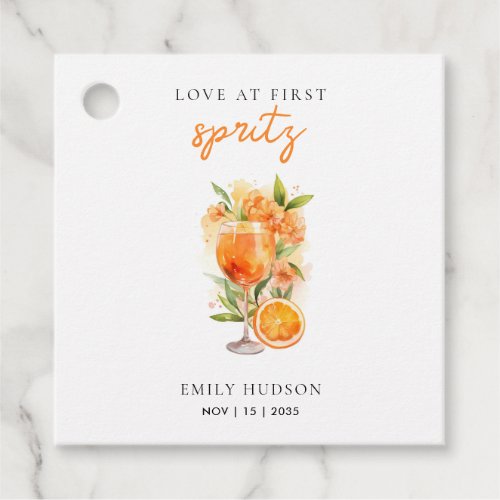 Love at First Spritz Bridal Shower Favor Tags
