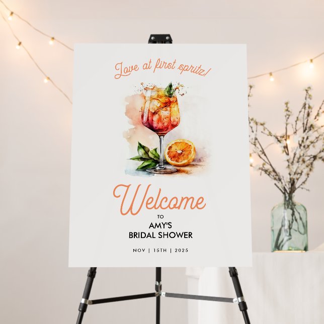 Love at First Spritz Bridal Shower Foam Board (In Situ (Stand))