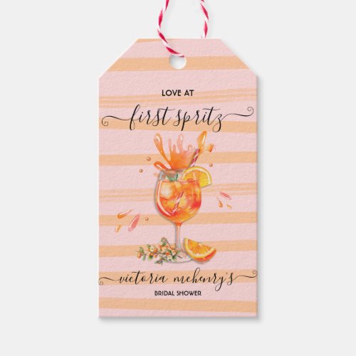 Love at first Spritz Bridal Shower Gift Tags