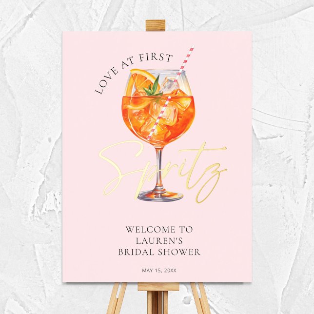 Love At First Spritz Bridal Shower Gold Foil Prints (Creator Uploaded)