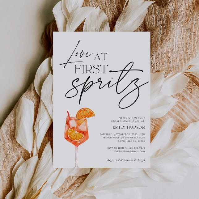 Love at First Spritz Bridal Shower Invitation (Creator Uploaded)
