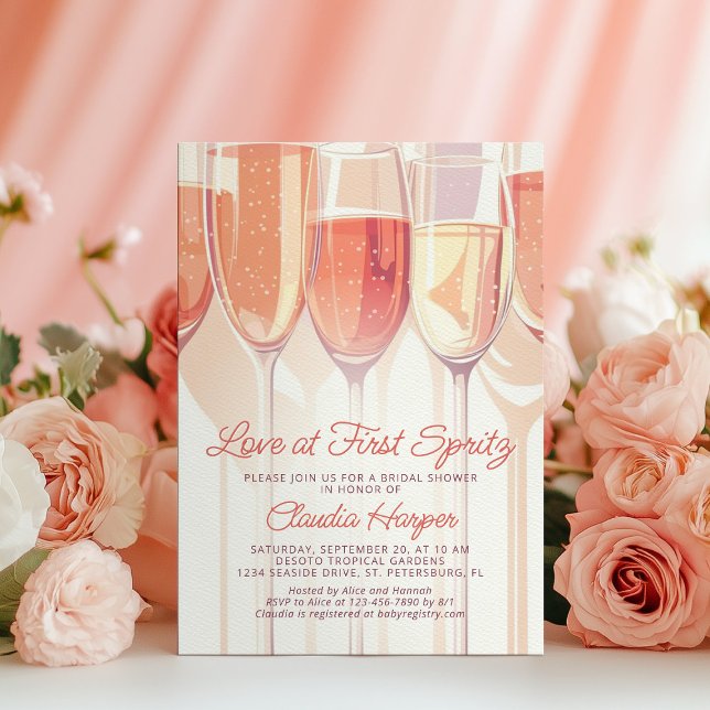 Love At First Spritz Bridal Shower Invitation (Creator Uploaded)