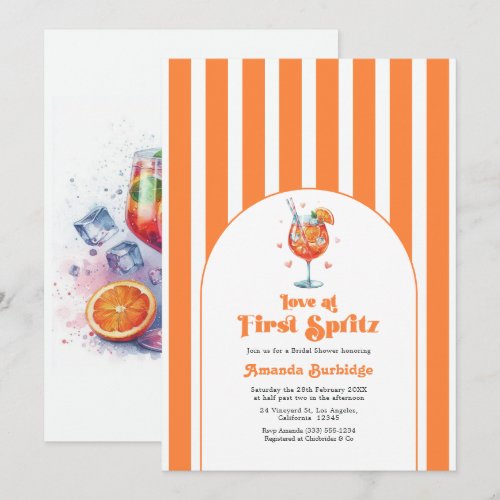 Love at First Spritz Bridal Shower Invitation