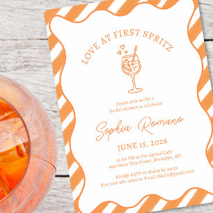 Love at First Spritz Bridal Shower Italian Aperol Invitation