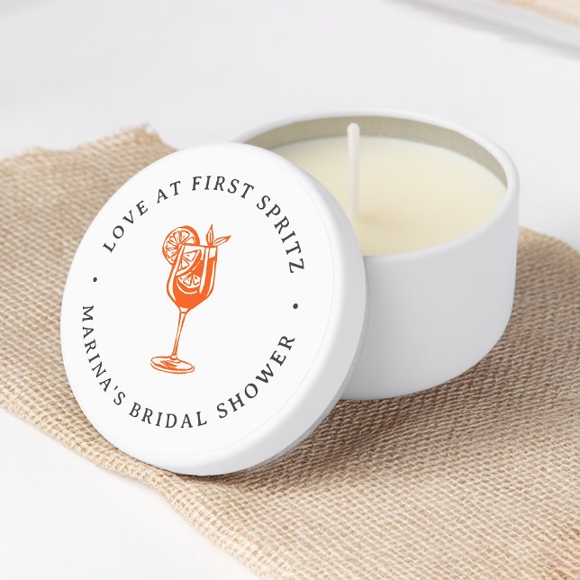 Love at First Spritz Bridal Shower Mini Candle Favors (Creator Uploaded)