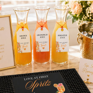 Love at First Spritz Bridal Shower Name Juice Gift Tags