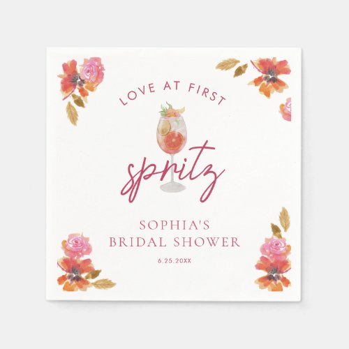 Love at First Spritz Bridal Shower  Napkins