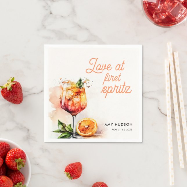 Love at First Spritz Bridal Shower Napkins (Insitu)
