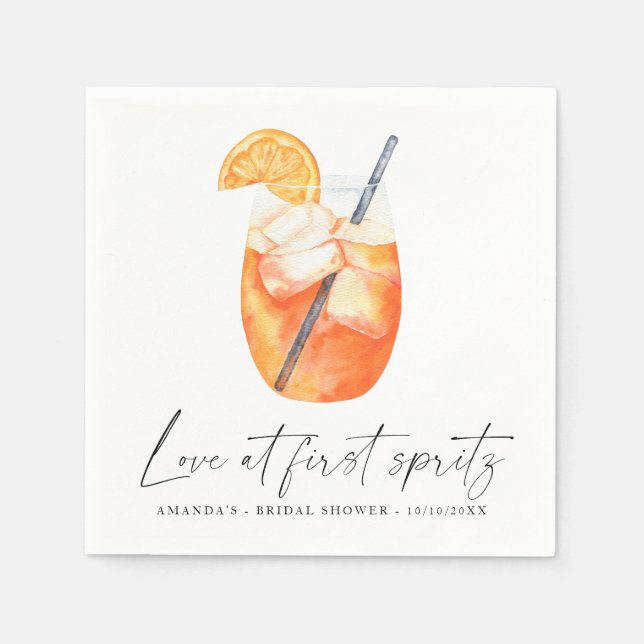 Love at first spritz Bridal shower Napkins (Front)