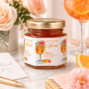 Love at First Spritz Bridal Shower Orange Honey Jar Favors
