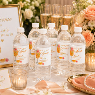 Love at First Spritz Bridal Shower Orange Water Bottle Label