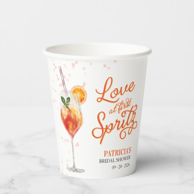 Love at First Spritz Bridal Shower Paper Cups (Back)