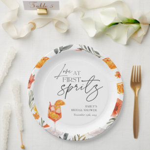 Love at First Spritz Bridal Shower Paper Plates