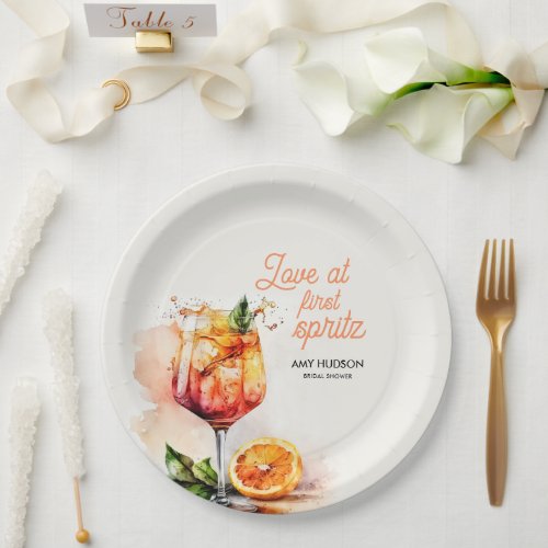 Love at First Spritz Bridal Shower Paper Plates