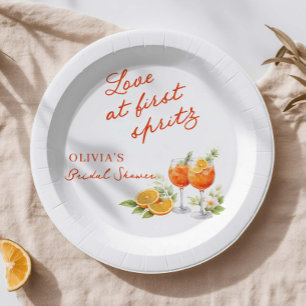 Love At First Spritz Bridal Shower Paper Plates