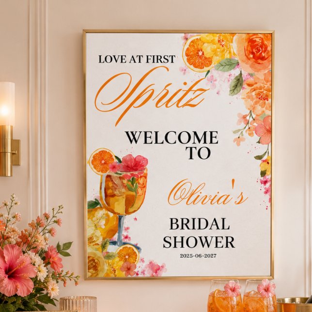 Love at First Spritz Bridal Shower Party Poster (Love at First Spritz Bridal Shower Party Poster)