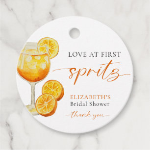 Love at First Spritz Bridal Shower Welcome Custom Favor Tags
