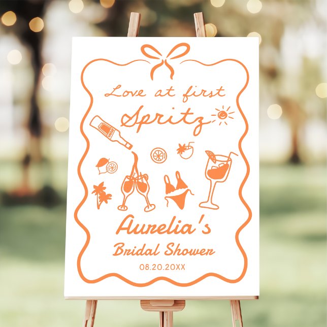 Love at First Spritz Bridal Shower Welcome Foam Board (Creator Uploaded)