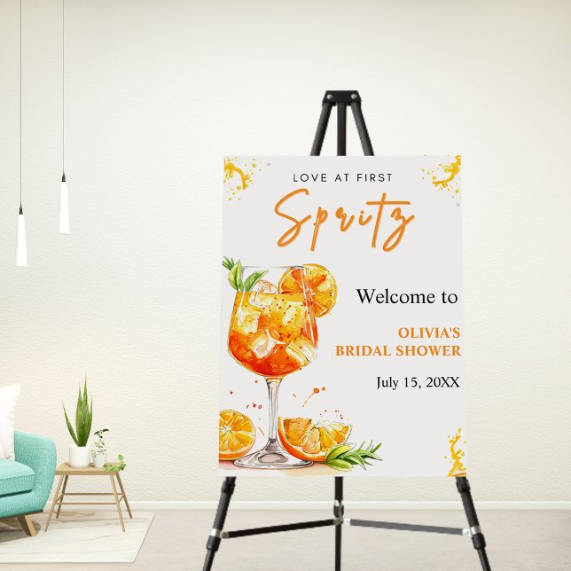 Love at First Spritz Bridal Shower Welcome  Foam Board (Love at First Spritz Bridal Shower Welcome Sign )