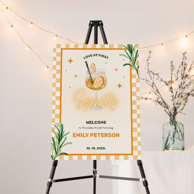 Love at First Spritz Bridal Shower Welcome Sign (In Situ (Stand))
