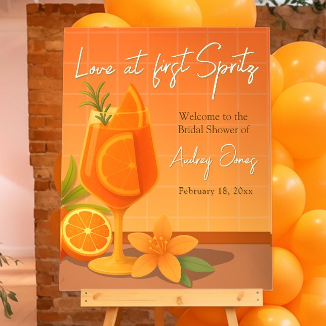 Love at first Spritz Bridal Shower Welcome Sign (Love at first Spritz Bridal Shower Welcome Sign)