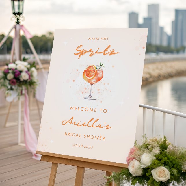 Love at First Spritz Bridal Shower Welcome Sign  (Creator Uploaded)