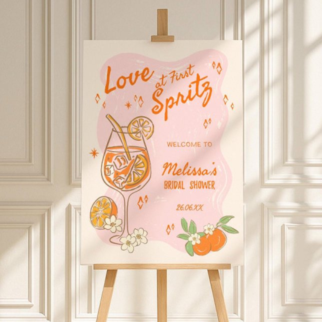 Love at First Spritz Bridal Shower Welcome Sign (Creator Uploaded)