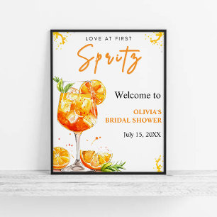 Love at First Spritz Bridal Shower Welcome Sign 