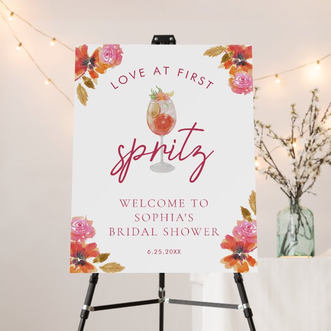 Love at First Spritz Bridal Shower Welcome Sign (In Situ (Stand))