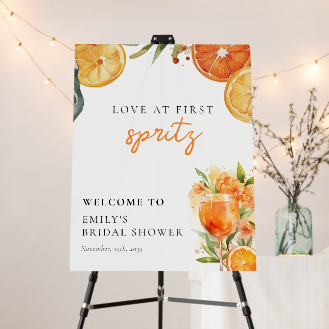 Love at First Spritz Bridal Shower Welcome Sign (In Situ (Stand))